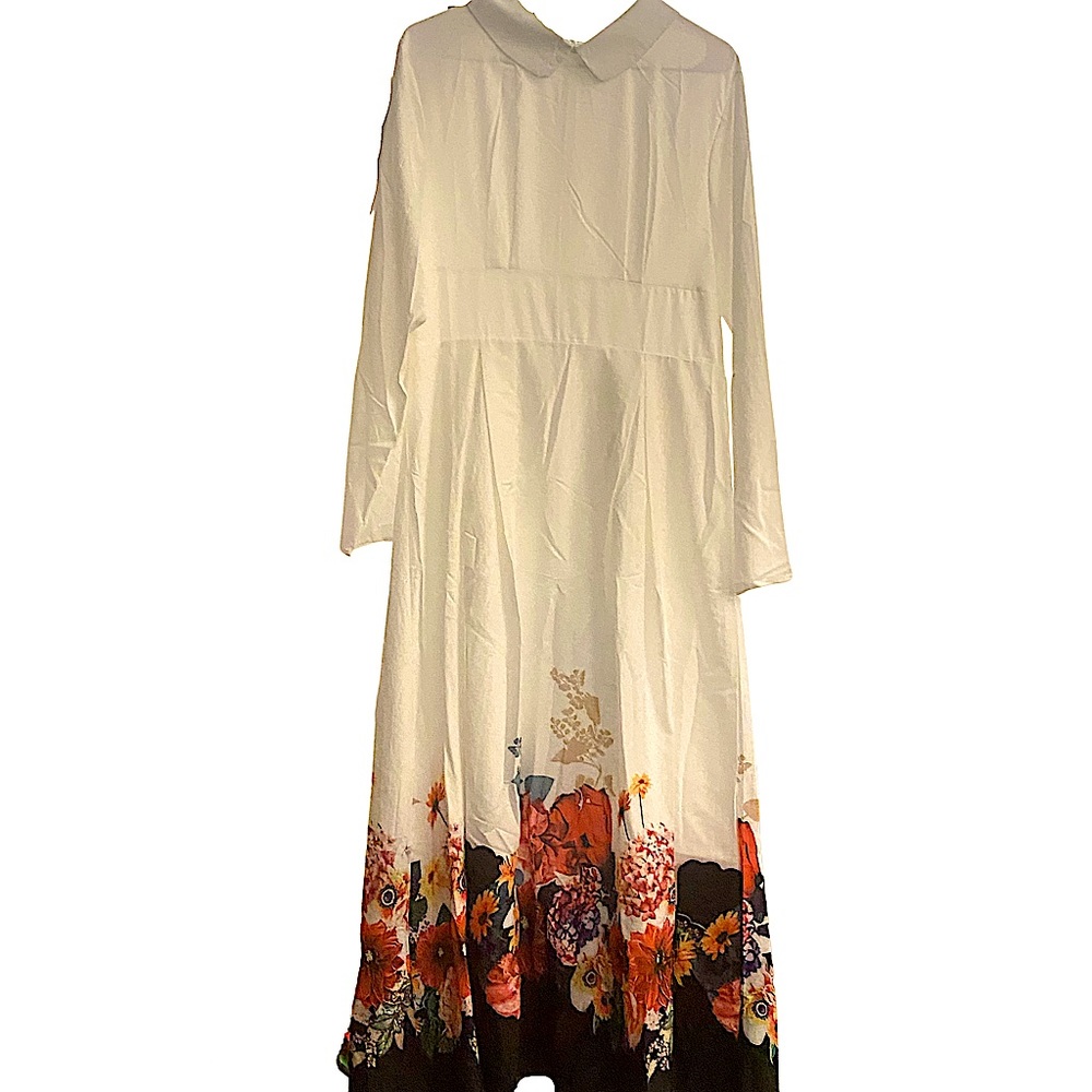 Floor length collared floral dress